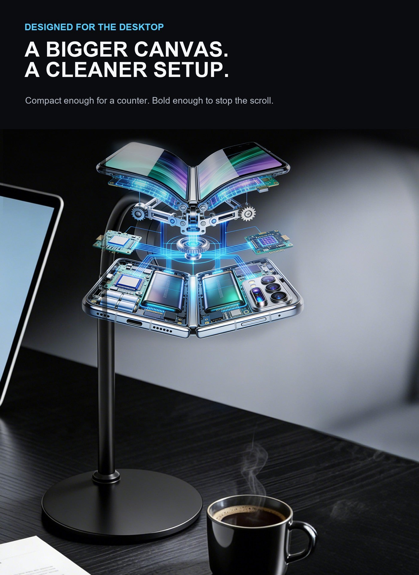 P30S open-frame holographic display on a desk