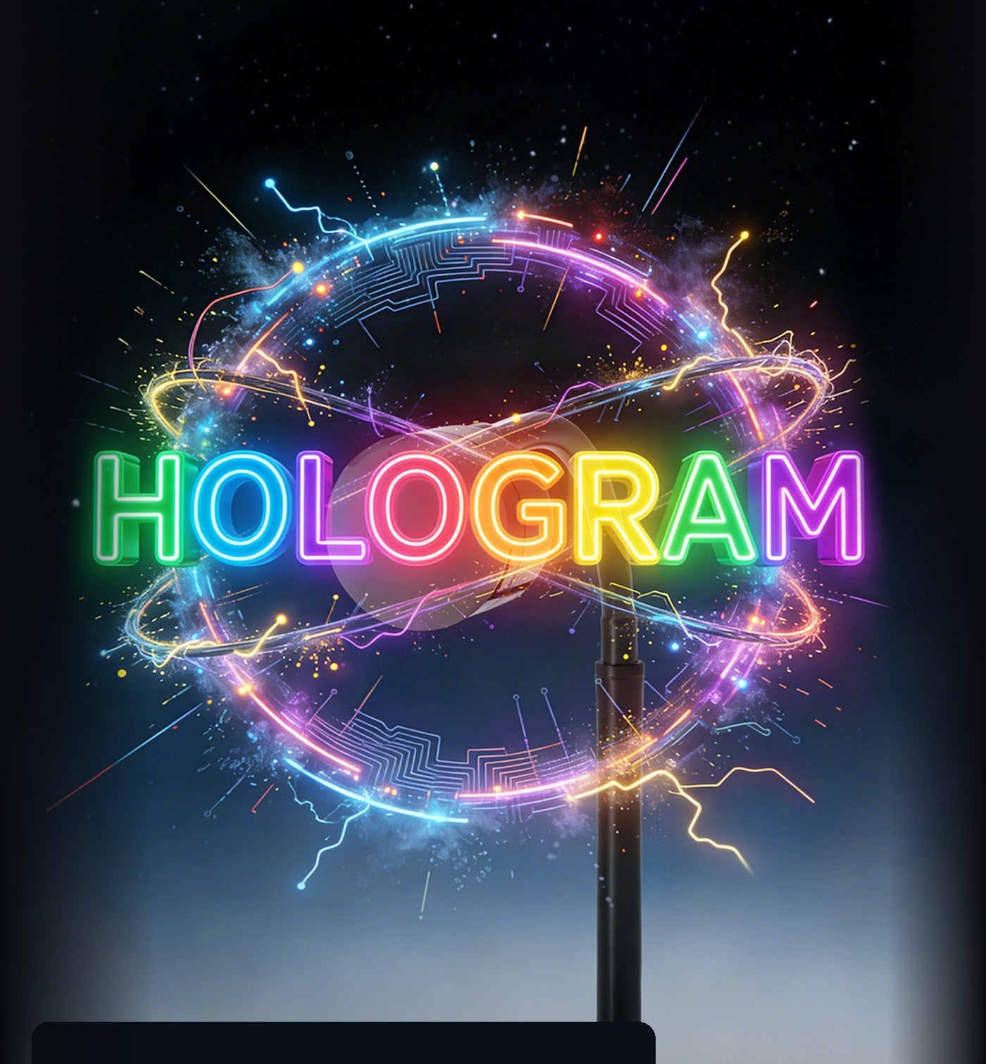 P30S open-frame desktop holographic display with colorful floating imagery